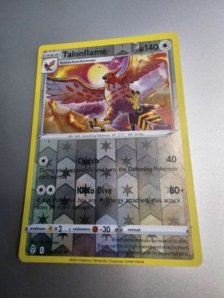 Pokemon Talonflame reverse holo rare card 140/203