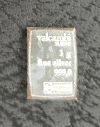 One Gram Valcambi .999 Fine Silver Bar