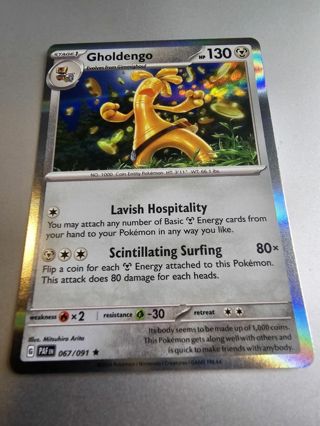 Pokemon Gholdengo rare card 067/091