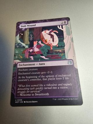 Magic the gathering mtg Stab Wound borderless Wilds of Eldraine