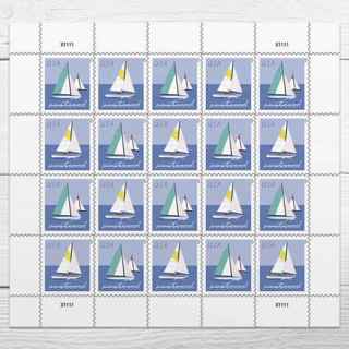 40 {2 SHEETS}=NEW 2023 Sailboats Forever Postcard Stamps