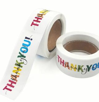 ⭕(2) 3 x1" COLORFUL 'Thank you' STICKERS!!⭕