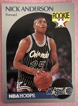 1990 NBA Hoops #214 Nick Anderson Rookie Card Orlando Magic