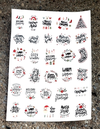 CHRISTMAS GLOSSY STICKERS STYLE 5