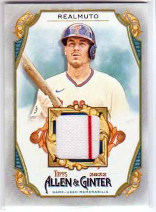 J.T. Realmuto, 2022 Topps Allen & Gitner RELI C Card #AGRB-JR, Philadelphia Phillies, (L6)