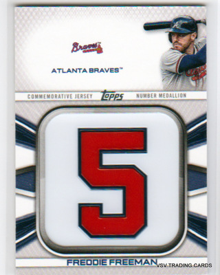 Freddie Freeman, 2022 Topps Jersey Number Medallion Card #JNM-FF, Atlanta Braves