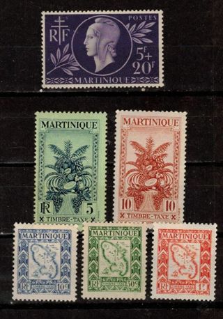 Martinique Back of Book Stamps