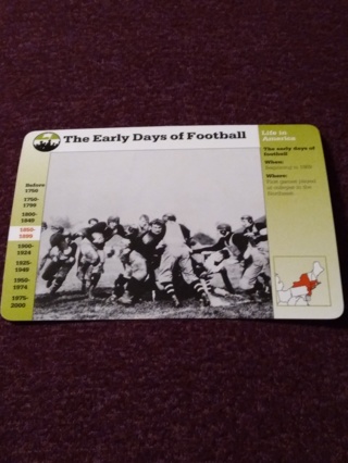 Grolier Story of America Card - The Early Days of Football