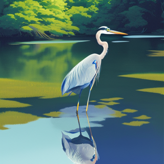 Listia Digital Collectible: A Blue Heron Waiting for Lunch