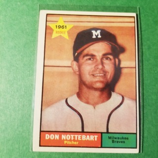 1961 - TOPPS BASEBALL CARD NO. 29 - DON NOTTEBART ROOKIE - BRAVES