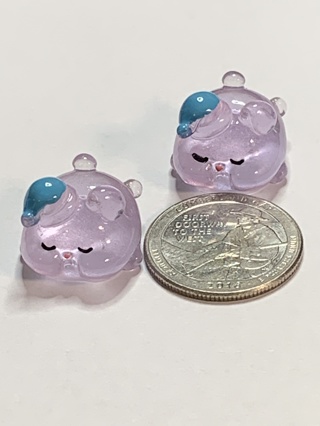 ♡BUNNIES~#14~PURPLE~SET OF 2 BUNNIES~GLOW IN THE DARK~FREE SHIPPING♡