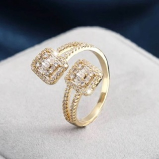 New Adjustable Rhinestone & Gold Fashion Ring