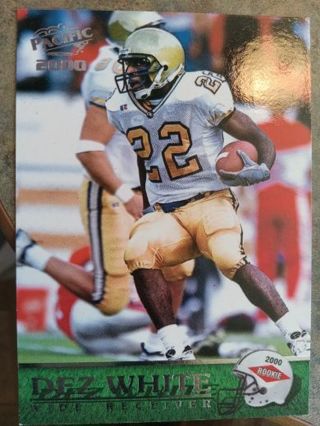 2000 PACIFIC ROOKIE DEZ WHITE GEORGIA TECH FOOTBALL CARD# 449