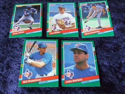 1991 Texas Rangers Donruss Card Lot of 5