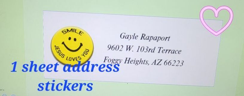 1 sheet address stickers