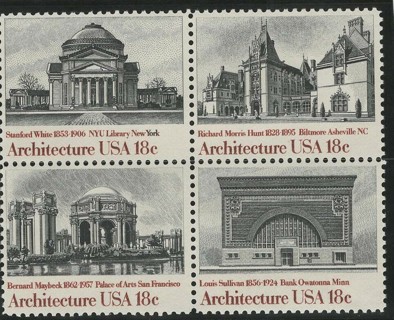 1981, 4 American Architecture Stamps