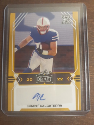 2022 Leaf Draft and Prospects Autographs Gold ~ Grant Calcaterra 