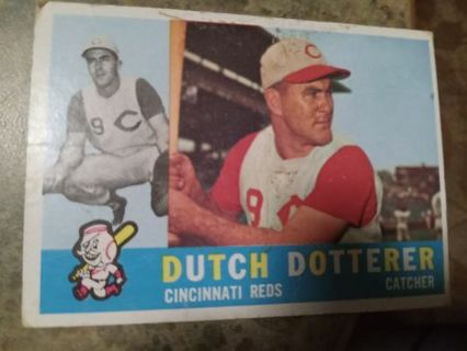 1960 T.C.G. DUTCH DOTTERER CINCINNATI REDS BASEBALL CARD# 21