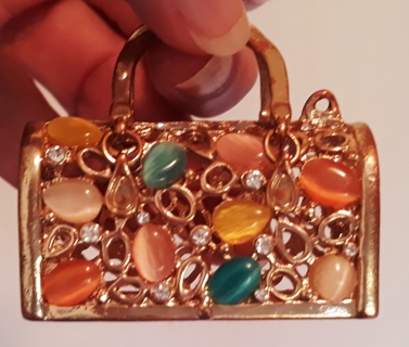 Small Gold Purse Charm (to make a keychain)