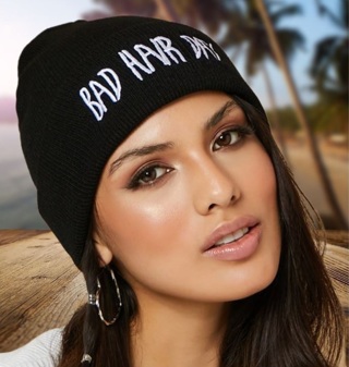 NEW "BAD HAIR DAY" LOGO KNIT BEANIE HAT EMBROIDERED CAP FREE SHIPPING