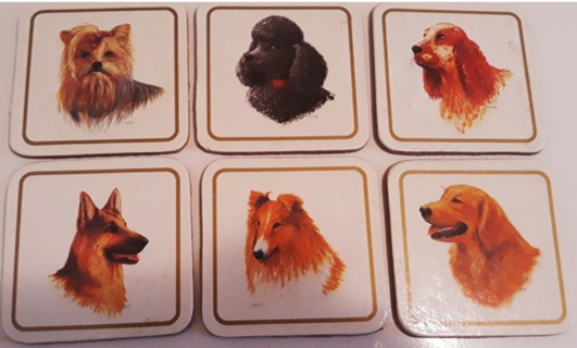 Set of Dog Coasters - 6 different breeds