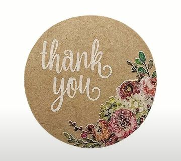 ⭕SPECIAL⭕NEW⭕(30) 1" KRAFT PAPER FLORAL THANK YOU STICKERS!!⭕