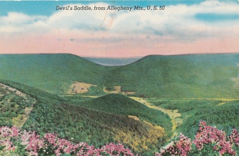 Vintage Unused Postcard: u: Devil's Saddle from Allegheny Mountains