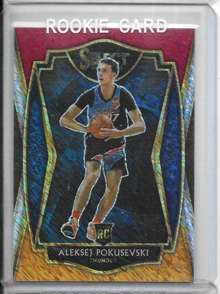 Aleksej Pokusevski 2020-21 Select Prizms Red White Orange Shimmer #176