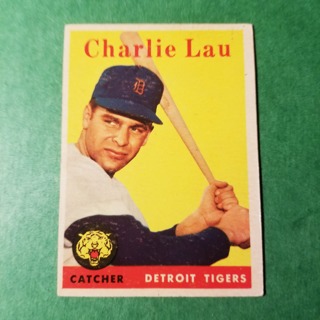 1958 - TOPPS BASEBALL CARD NO. 448 - CHARLIE LAU  - TIGERS