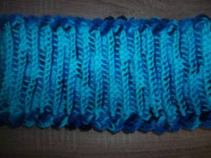 Hand Crocheted on the Double Blue Tone Cowl