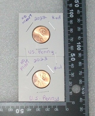 [2022-2023] Penny Date On Flip No Mint Red Red Almost Uncirculated 