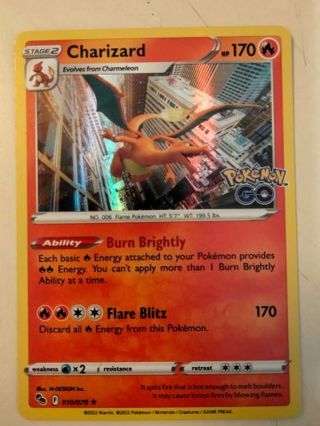 Charizard 010/078 rare holo nm pokemon