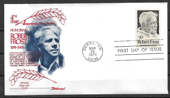 1974 Sc1526 Robert Frost FDC