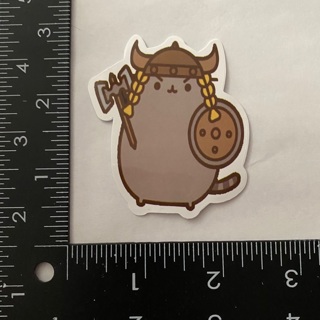 Pusheen cat Viking Kawaii large sticker decal NEW 