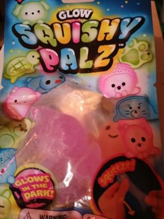 2pk of glow in the dark squishy pals- new