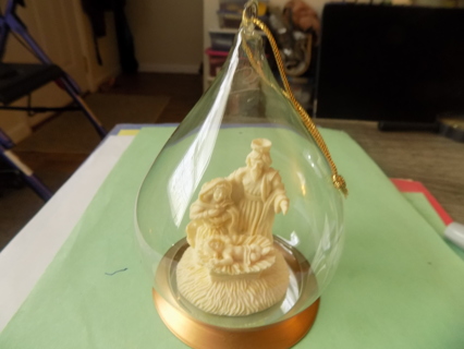 Vintage Avon Gift collection Classical nativity ornament inside glass dome 5 inch, org. box