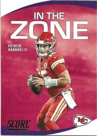 2020 SCORE PATRICK MAHOMES III IN THE ZONE INSERT CARD