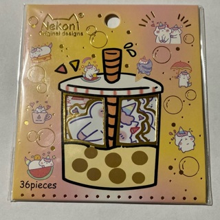 ✳️ Unicorn Boba tea kawaii sticker flakes sack NEW ✳️