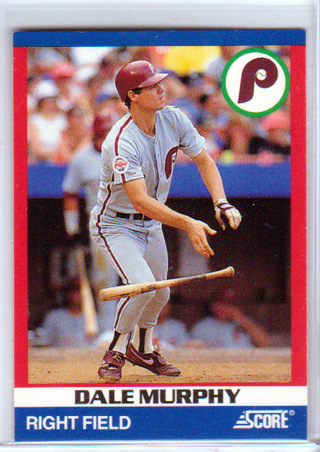 Dale Murphy, 1991 Score Card #3, Philadelphia Phillies, Hall of Famer, (L3