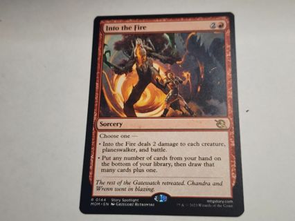 Magic the gathering mtg Into the fire rare card March of the Machine