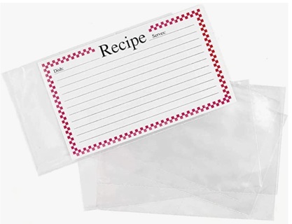 3x5 RECIPE or CARD PROTECTORS - CLEAR - 25 - FREE SHIP #2