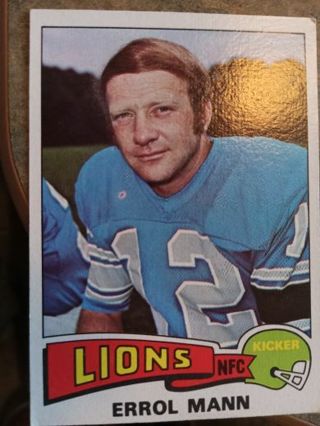 1975 TOPPS ERROL MANN DETROIT LIONS FOOTBALL CARD# 421