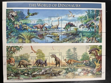 READ***1996 US Scott #3136 The world of Dinosaurs MNH Sheet