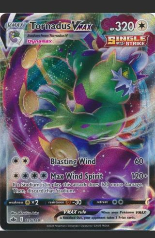 NM Ultra Rare Tornadus VMAX Textured Full Art Pokemon card TCG SWSH