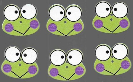 6 NEW Bug Eyed Bugs Chartreuse BUTTONS for Embellishing KID’S Clothing or Craft Item 