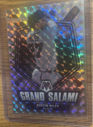 2022 Mosaic Silver Prizm Grand Slam Austin Riley Atlanta Braves 