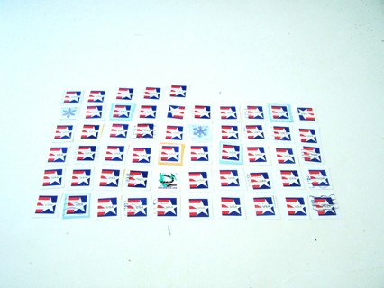 Presorted Standard Postage Stamps set of 55 cancelled and uncancelled still on paper