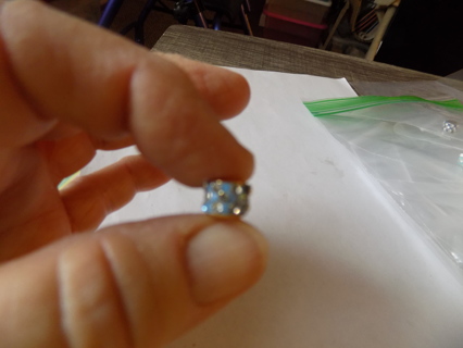 Light blue crystal rhinestone pave Euro Bead # 1