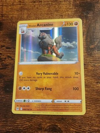 Pokemon Hisuian Arcanine Holo rare card 084/196