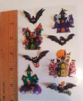 8 - 3D Halloween Haunted House stickers